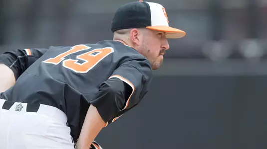 Image Taken at the Oklahoma State Cowboys vs TCU Horned Frogs Baseball Game, Saturday, March 31, 2018, Allie P. Reynolds Stadium Stadium, Stillwater, OK. Bruce Waterfield/OSU Athletics