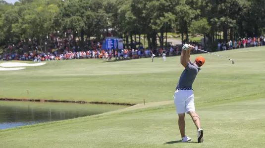 Image Taken at the 2018 NCAA Men's Golf Championship Second Round, Saturday, May 26, 2018, Karsten Creek Golf Club, Stillwater, OK. Bruce Waterfield/OSU Athletics