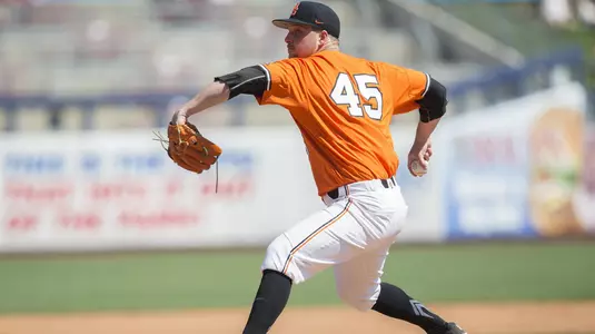 Image Taken at the Oklahoma State Cowboys vs Oklahoma Sooners Baseball Game, Sunday, April 29, 2018, Oneok Field, Tulsa, OK. Bruce Waterfield/OSU Athletics