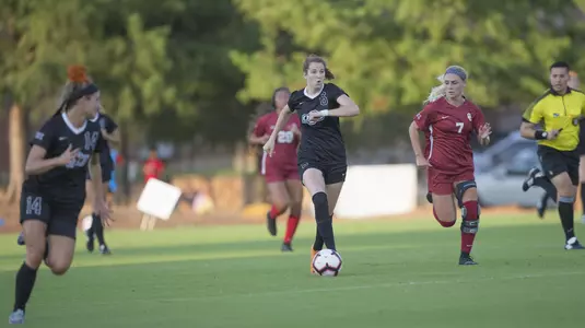Image Taken at the Oklahoma State Cowgirls vs Oklahoma Sooners Soccer Match, Sunday, August 19, 2018, Neal Patterson Stadium, Stillwater, OK. Bruce Waterfield/OSU Athletics