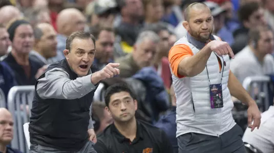 Image Taken at the 2018 NCAA Wrestling Championships, Day 2, Session 1, Friday, March 16, 2018, Quicken Loans Arena, Cleveland, OH. Bruce Waterfield:OSU Athletics