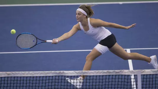 Image Taken at the 2018 NCAA Women's Tennis Stillwater Regional, Oklahoma State Cowgirls vs UMKC Kangaroos, Friday, May 11, 2018, Greenwood Tennis Center, Stillwater, OK. Bruce Waterfield/OSU Athletics