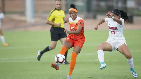 Image Taken at the Oklahoma State Cowgirls vs Lamar Cardinals Soccer Match, Friday, August 24, 2018, Neal Patterson Stadium, Stillwater, OK. Bruce Waterfield/OSU Athletics