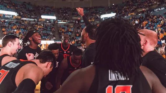 Image Taken At Oklahoma State Cowboys at West Virginia Men's Basketball Game, Saturday, January 12, 2019, WVU Coliseum, Morgantown, WV. Courtney Bay/OSU Athletics