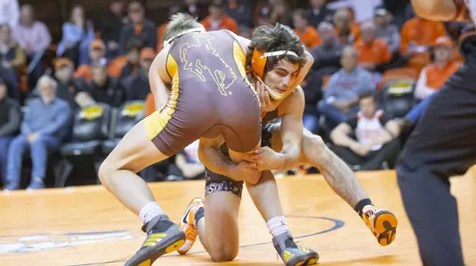 Image Taken at the Oklahoma State Cowboys vs Wyoming Cowboys Wrestling Dual, Sunday, November 25th, 2018, Gallagher-Iba Arena, Stillwater, OK. Bruce Waterfield/OSU Athletics
