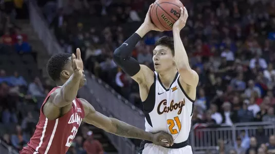 Image Taken at the 2018 Phillips 66 Big 12 Basketball Tournament, Oklahoma State Cowboys vs Oklahoma Sooners, Wednesday, March 7, 2018, Sprint Center, Kansas City, MO. Bruce Waterfield/OSU Athletics