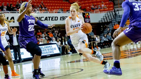 Image Taken at the Oklahoma State Cowgirls vs Texas Christian Horned Frogs Women's Basketball Game, Sunday, January 6, 2019, Gallagher-Iba Arena, Stillwater, OK. Bruce Waterfield/OSU Athletics