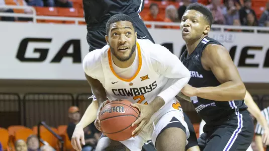 Image Taken at the Oklahoma State Cowboys vs Central Arkansas Bears Basketball Game, Friday, December 21, 2018, Gallagher-Iba Arena, Stillwater, OK. Bruce Waterfield/OSU Athletics