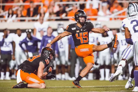 Image Taken At Oklahoma State Cowboy Football vs. Kansas State Wildcats, Saturday, September 28, 2019, Boone Pickens Stadium, Stillwater, OK. Bruce Waterfield/OSU Athletics