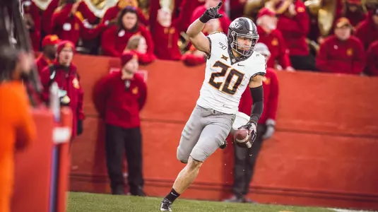 Image Taken at the Iowa State Cyclones vs Oklahoma State Cowboys Football Game, Saturday, October 26, 2019, Jack Trice Stadium, Ames, IA. Bruce Waterfield/OSU Athletics