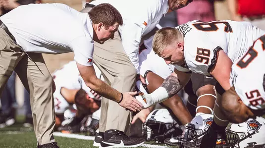 Image Taken at the Texas Tech Red Raiders vs Oklahoma State Cowboys Football Game, Saturday, October 5, 2019, Jones AT&T Stadium, Lubbock, TX. Bruce Waterfield/OSU Athletics