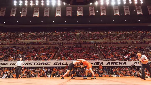 Oklahoma State Cowboys vs Iowa Hawkeyes Wrestling Dual, Sunday, February 24, 2019, Gallagher-Iba Arena, Stillwater, OK. Courtney Bay/OSU Athletics