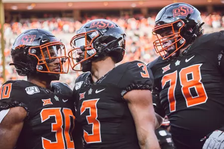Image Taken At Oklahoma State Cowboy Football vs. TCU, Saturday, November 2, 2019, Boone Pickens Stadium, Stillwater, OK. Bruce Waterfield/OSU Athletics
