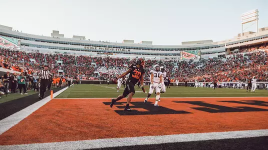 Image Taken At Oklahoma State Cowboy Football vs. TCU, Saturday, November 2, 2019, Boone Pickens Stadium, Stillwater, OK. Bruce Waterfield/OSU Athletics