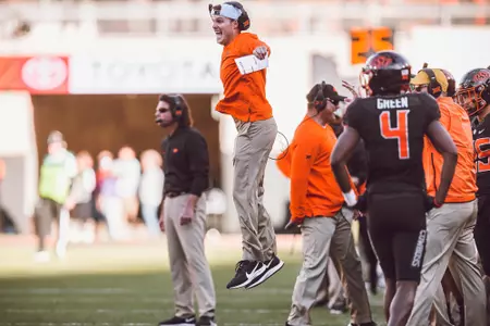 Image Taken At Oklahoma State Cowboy Football vs. TCU, Saturday, November 2, 2019, Boone Pickens Stadium, Stillwater, OK. Bruce Waterfield/OSU Athletics