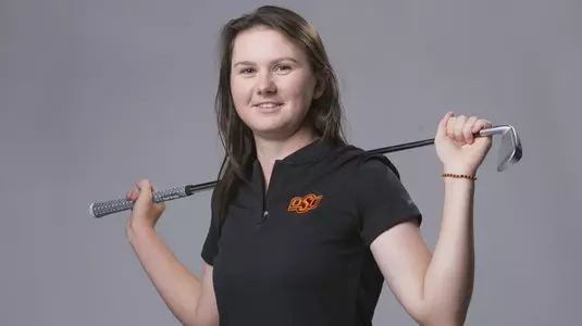 Image Taken at the 2018 OSU Cowgirl Golf Social Media Photo Shoot, Thursday, September 6, 2018, Orange Power Studios, Stillwater, OK. Bruce Waterfield/OSU Athletics