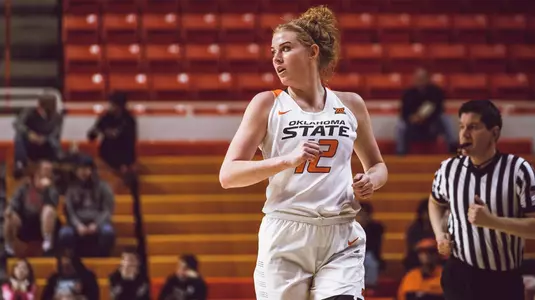 Oklahoma State Cowgirls vs West Virginia Mountaineers Women’s Basketball Game, Wednesday, February 20, 2019, Gallagher Iba Arena, Stillwater, OK. Courtney Bay/OSU Athletics