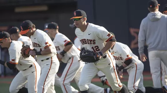 Image Taken at the Oklahoma State Cowboys vs University of Arkansas-Little Rock Trojans Baseball Game, Wednesday, February 20, 2019, Allie P. Reynolds Stadium, Stillwater, OK. Bruce Waterfield/OSU Athletics