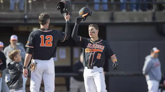 Image Taken at the Oklahoma State Cowboys vs Wright State University Raiders Baseball Game, Saturday, February 23, 2019, Allie P. Reynolds Stadium, Stillwater, OK. Bruce Waterfield/OSU Athletics