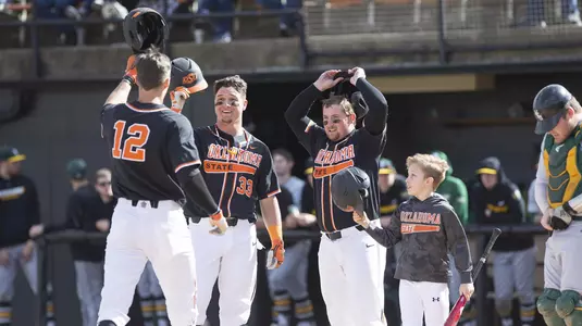 Image Taken at the Oklahoma State Cowboys vs Wright State University Raiders Baseball Game, Saturday, February 23, 2019, Allie P. Reynolds Stadium, Stillwater, OK. Bruce Waterfield/OSU Athletics