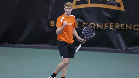 Image Taken at the Oklahoma State Cowboys vs Ole Miss Rebels Tennis Match, Friday, February 1, 2019, Greenwood Tennis Center, Stillwater, OK. Bruce Waterfield/OSU Athletics
