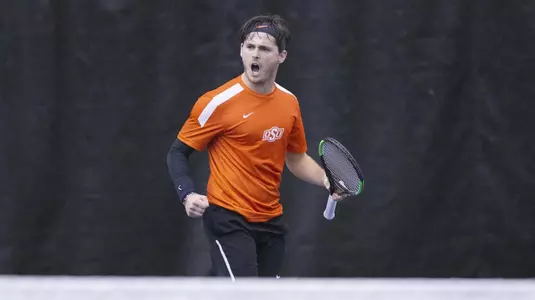 Image Taken at the Oklahoma State Cowboys vs Ole Miss Rebels Tennis Match, Friday, February 1, 2019, Greenwood Tennis Center, Stillwater, OK. Bruce Waterfield/OSU Athletics
