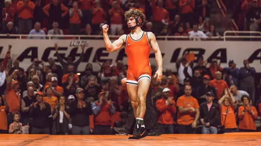 Oklahoma State Cowboys vs Iowa Hawkeyes Wrestling Dual, Sunday, February 24, 2019, Gallagher-Iba Arena, Stillwater, OK. Courtney Bay/OSU Athletics