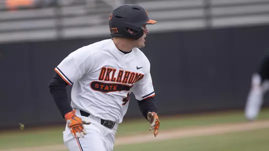 Image Taken at the Oklahoma State Cowboys vs Wright State University Raiders Baseball Game, Friday, February 22, 2019, Allie P. Reynolds Stadium, Stillwater, OK. Bruce Waterfield/OSU Athletics
