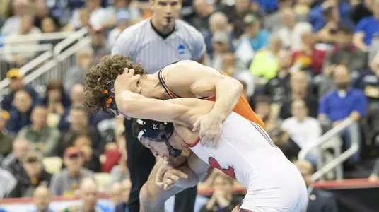 Image Taken at the 2019 NCAA Wrestling Championships Day 3 Session 2, Final Rounds, Saturday, March 23, 2019, PPG Paints Arena, Pittsburgh, PA. Bruce Waterfield/OSU Athletics