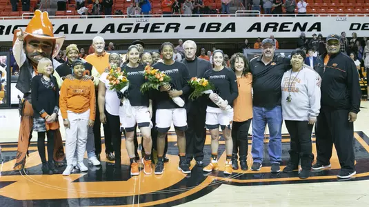 Image Taken at the Oklahoma State Cowgirls vs Kansas State Wildcats Women's Basketball Game, Monday, March 4, 2019, Gallagher-Iba Arena, Stillwater, OK. Bruce Waterfield/OSU Athletics