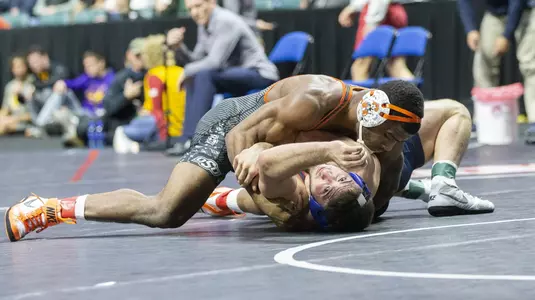 Image Taken at the Big 12 Wrestling Championship, Day 1 Session 1, Saturday, March 9, 2019, BOK Center, Tulsa, OK. Bruce Waterfield/OSU Athletics