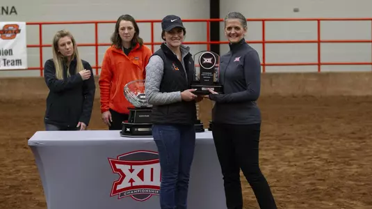 Image Taken at the Oklahoma State Cowgirls vs Baylor Bears Big 12 Championship Equestrian Meet, Saturday, March 30, 2019, Totusek Arena, Stillwater, OK. Caulen Spencer/OSU Athletics