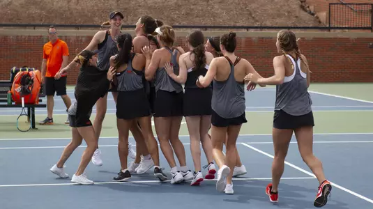 Image Taken at the Oklahoma State Cowgirls vs Oklahoma Sooners Tennis Match, Sunday April 7, 2019, Greenwood Tennis Center, Stillwater, OK. Caulen Spencer/OSU Athletics