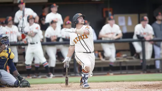 Image Taken at the Oklahoma State Cowboys vs West Virginia Mountaineers Baseball Game, Saturday, April 6, 2019, Allie P. Reynolds Stadium, Stillwater, OK. Bruce Waterfield/OSU Athletics