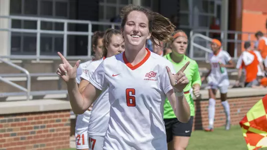 Image Taken at the Oklahoma State Cowgirls vs San Francisco Dons Soccer Match, Sunday, September 9, 2018, Neal Patterson Stadium, Stillwater, OK. Bruce Waterfield/OSU Athletics