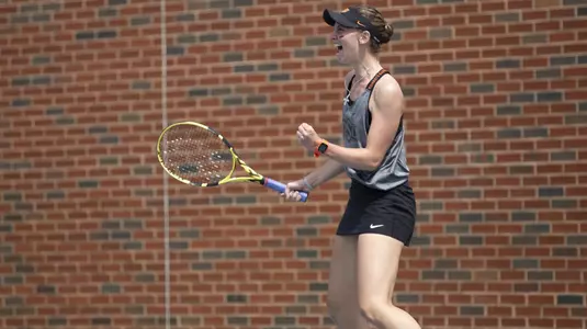Image Taken at the Oklahoma State Cowgirls vs Oklahoma Sooners Tennis Match, Sunday April 7, 2019, Greenwood Tennis Center, Stillwater, OK. Caulen Spencer/OSU Athletics