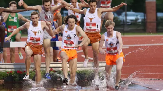 Oklahoma State JR Ryan Smeeton competing in the 3000m Steeplechase at the 2019 Big 12 Track and Field Championship at the John Jacobs Track and Field Complex in Norman, Oklahoma on Saturday, May 11, 2019