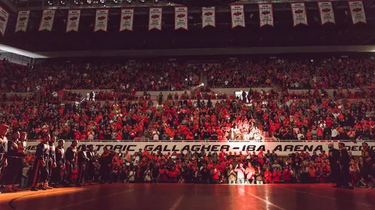 Oklahoma State Cowboys vs Iowa Hawkeyes Wrestling Dual, Sunday, February 24, 2019, Gallagher-Iba Arena, Stillwater, OK. Courtney Bay/OSU Athletics