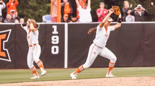 Madi Sue Montgomery Rylee Bayless - Final Out Stillwater Regional