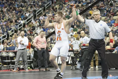 Image Taken at the 2019 NCAA Wrestling Championships Day 2 Session 2, Friday, March 22, 2019, PPG Paints Arena, Pittsburgh, PA. Bruce Waterfield/OSU Athletics
