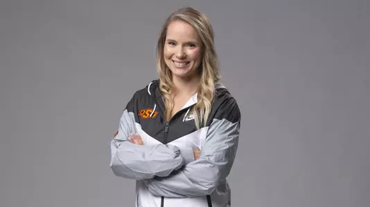 Oklahoma State University Athletics Staff Member Stacy Stanush Taken Thursday, August 8, 2019, Orange Power Studios, Stillwater, OK. Bruce Waterfield/OSU Athletics