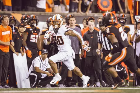 Image Taken at the Oregon State Beavers vs Oklahoma State Cowboys Football Game, Friday, August 30, 2019, Reser Stadium, Corvallis, OR. Bruce Waterfield/OSU Athletics