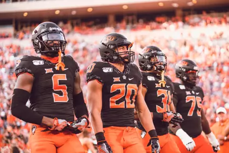 Image Taken At Oklahoma State Cowboy Football vs. Kansas State Wildcats, Saturday, September 28, 2019, Boone Pickens Stadium, Stillwater, OK. Courtney Bay/OSU Athletics
