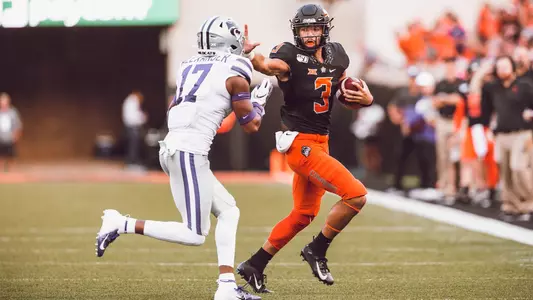 Image Taken At Oklahoma State Cowboy Football vs. Kansas State Wildcats, Saturday, September 28, 2019, Boone Pickens Stadium, Stillwater, OK. Bruce Waterfield/OSU Athletics