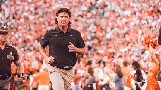 Image Taken At Oklahoma State Cowboy Football vs. Kansas State Wildcats, Saturday, September 28, 2019, Boone Pickens Stadium, Stillwater, OK. Courtney Bay/OSU Athletics
