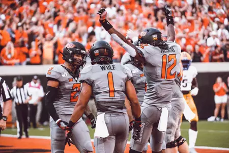 Image Taken at Oklahoma State Cowboys vs. McNeese Cowboys Football Game, Saturday, September 7, 2019, Boone Pickens Stadium, Stillwater, OK. Mitch McKie/OSU Athletics