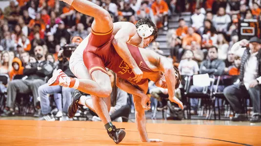 Oklahoma State Cowboys vs Iowa State Cyclones Wrestling Dual, Sunday, January 27, 2019, Gallagher-Iba Arena, Stillwater, OK. Bruce Waterfield/OSU Athletics