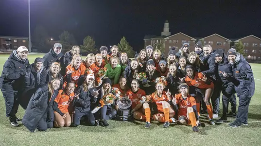 2019 Big 12 champions with trophy