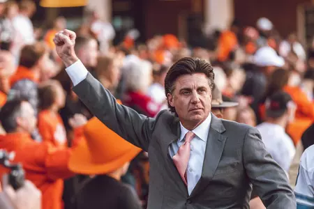 Mike Gundy Fist Raised