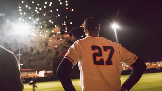 Campbell watching postgame fireworks
